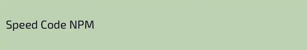 Speed Code NPM